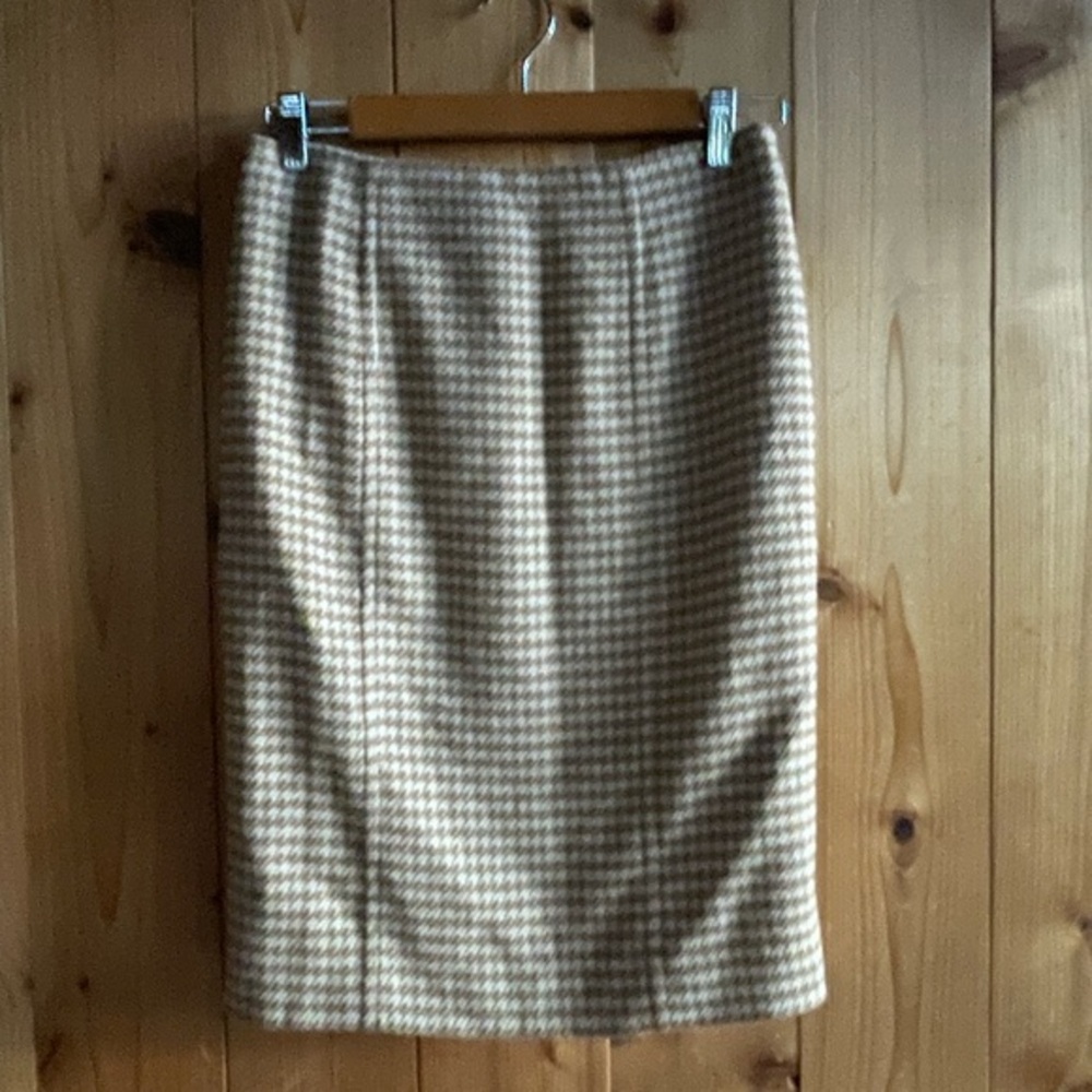 Ralph Lauren Black Label Houndstooth Wool Cashmere Blend Skirt 2